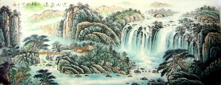 客厅挂山水画