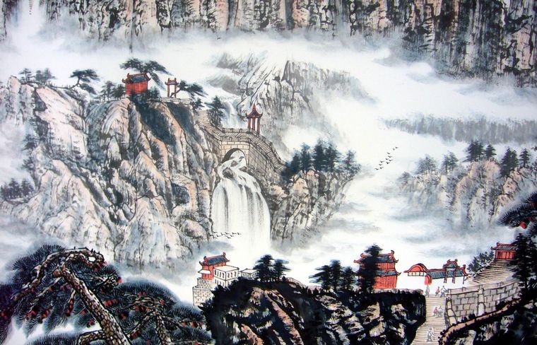 中国美协作品-八尺国画泰山